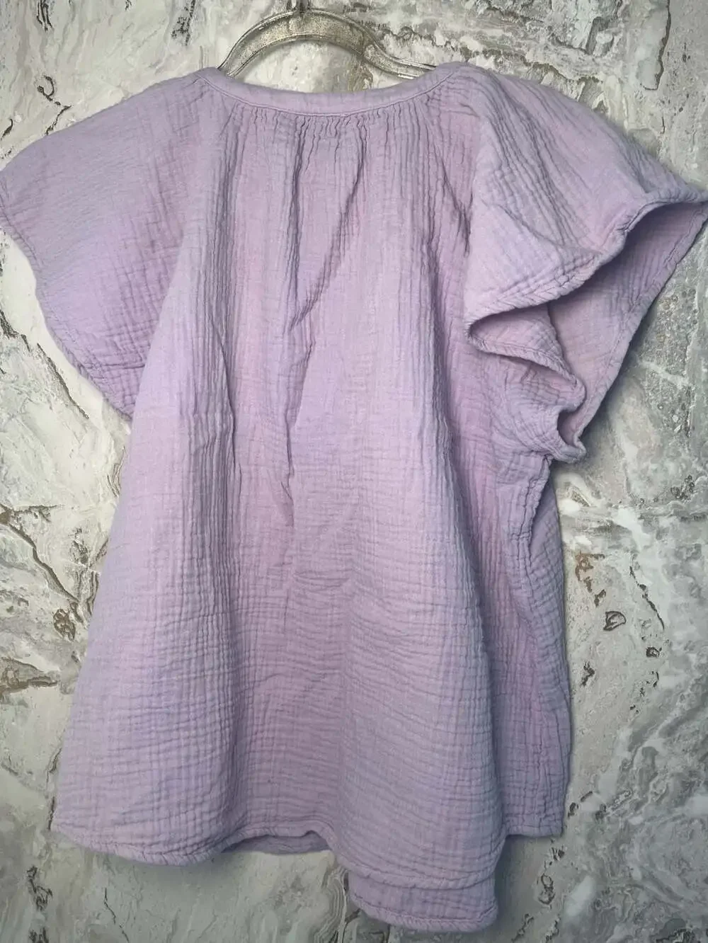 Universal Thread Women's Cotton Gauze Lavender V-Neck Top and Shorts Set